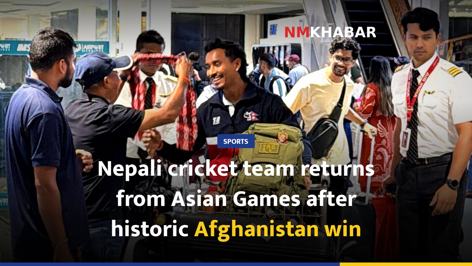Nepali cricket team returns from Asian Games after historic Afghanistan win