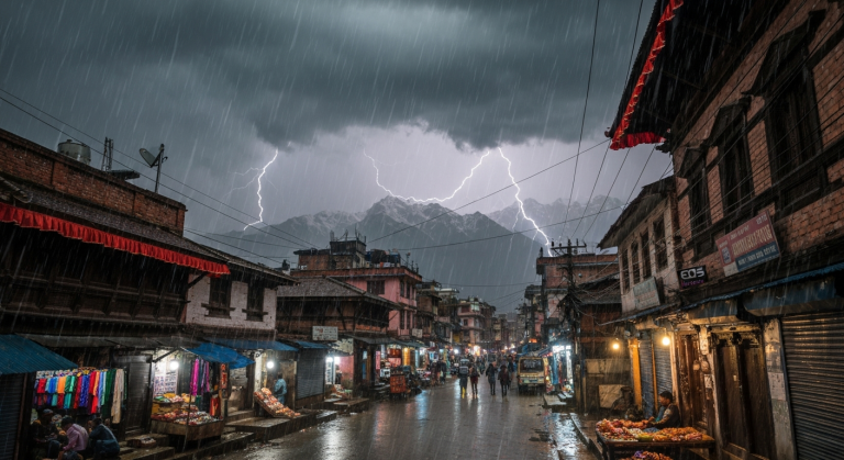 चट्याङसहित वर्षा