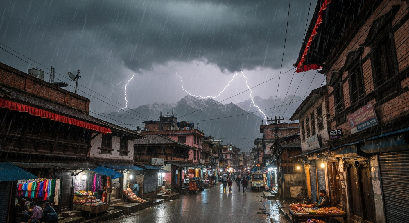 चट्याङसहित वर्षा