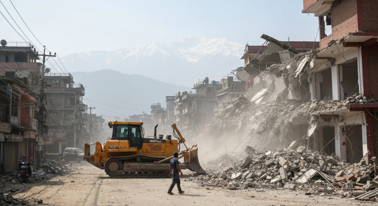 अतिक्रमित संरचनामा डोजर