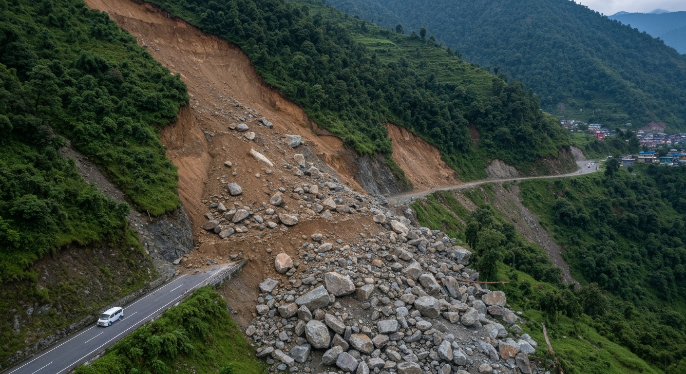 मध्यपहाडी लोकमार्ग अवरुद्ध