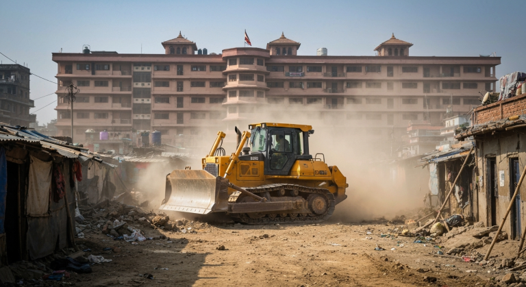 सुकुम्बासी बस्ती डोजर