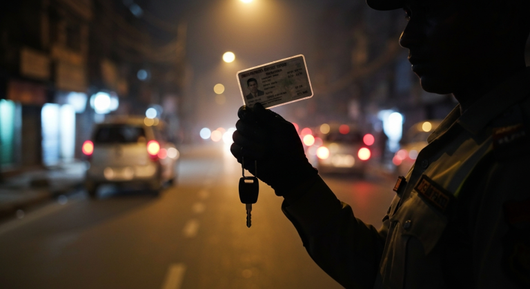 ट्राफिक प्रहरी लाइसेन्स जफत