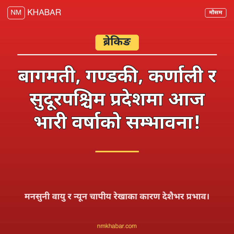 भारी वर्षाको सम्भावना