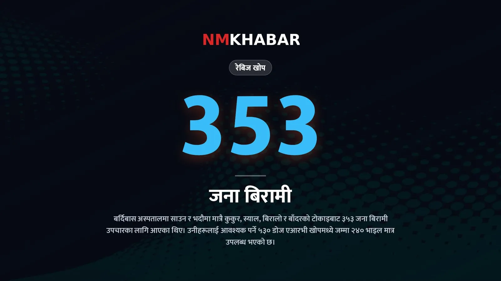 रेबिज खोप अभाव