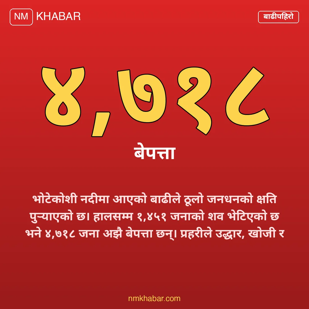 भोटेकोशी बाढी अपडेट