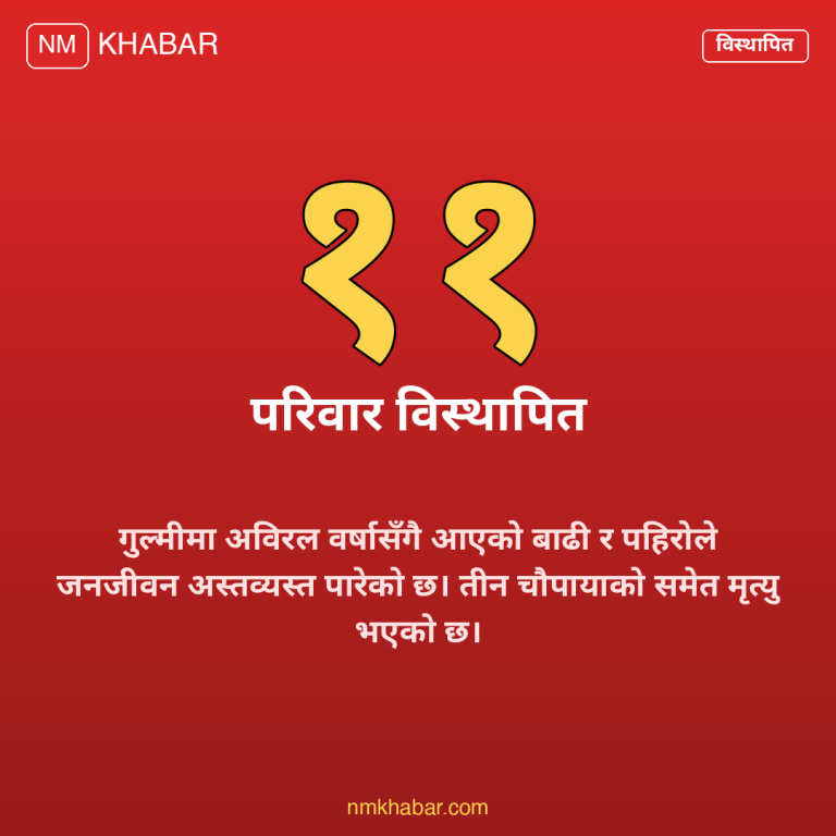 गुल्मीमा बाढी पहिरो