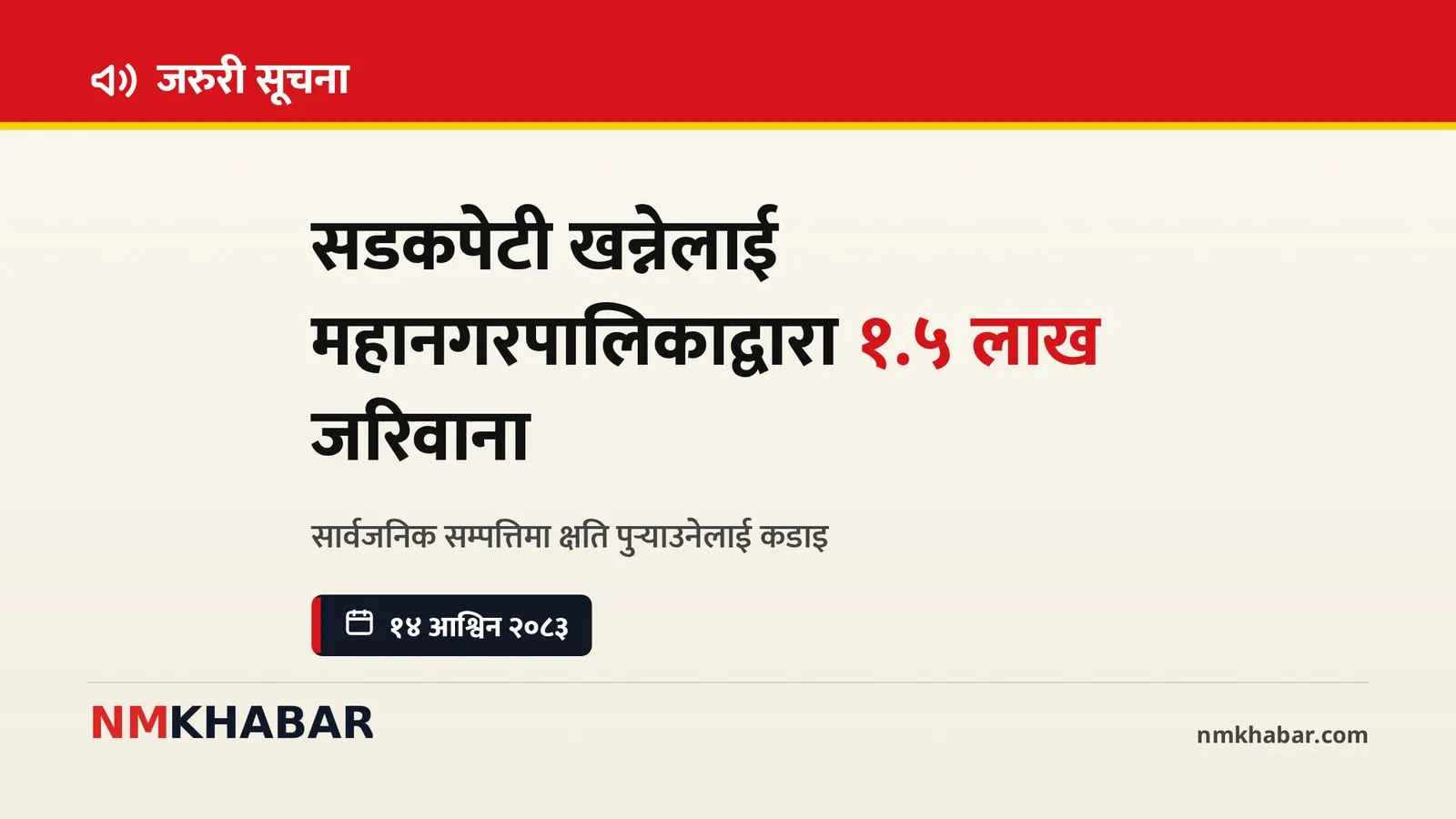 काठमाडौं महानगर जरिवाना, सडकपेटी खन्ने, सार्वजनिक सम्पत्ति