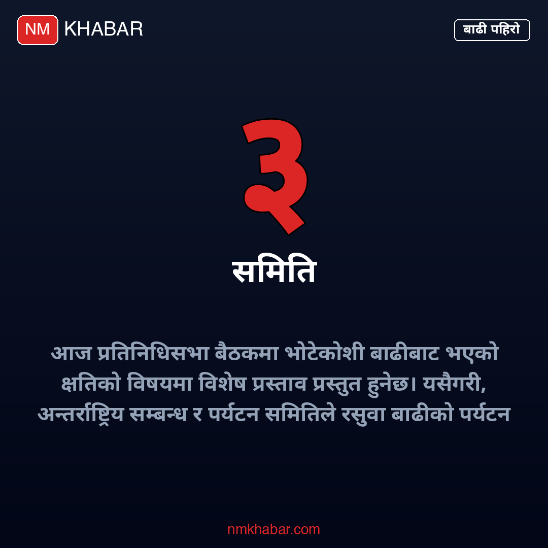 प्रतिनिधिसभा बैठक कार्यसूची