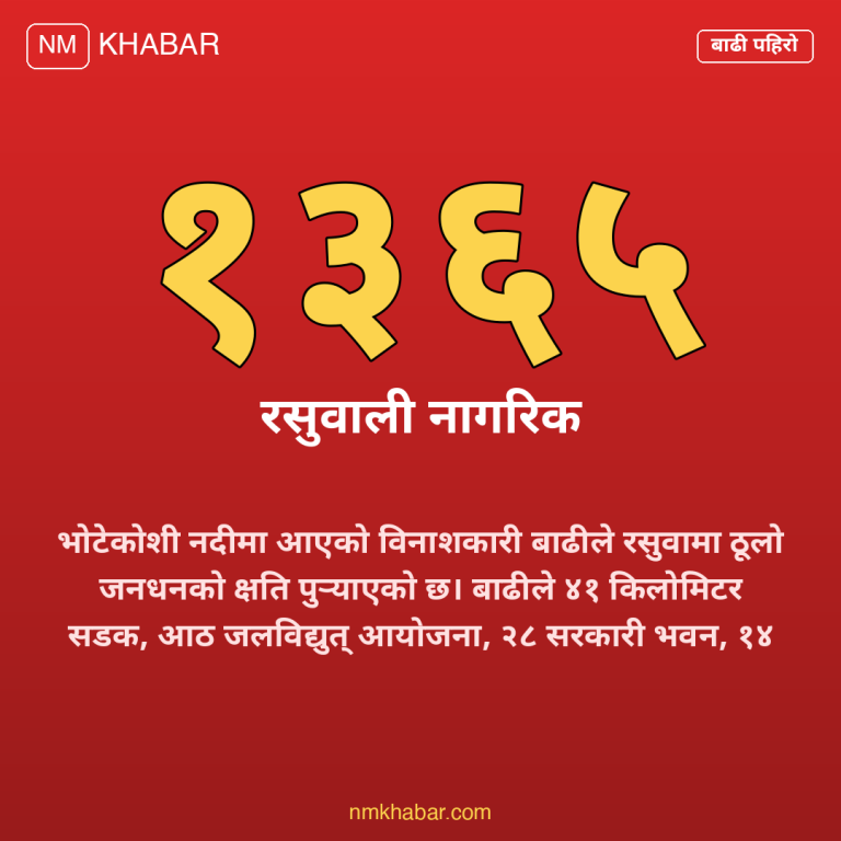 रसुवा बाढी क्षति