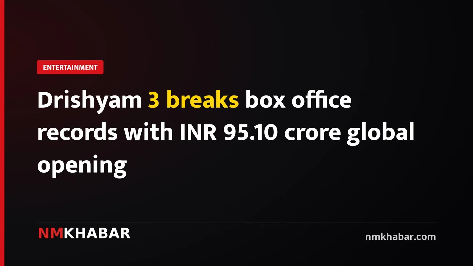 Drishyam 3 breaks box office records with INR 95.10 crore global opening