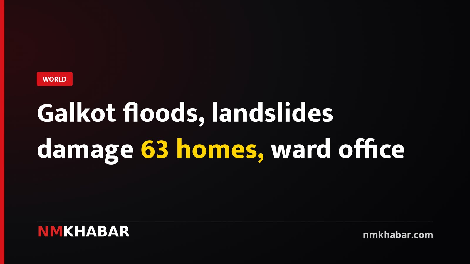 Galkot floods, landslides damage 63 homes, ward office