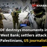 IDF destroys monuments in West Bank; settlers attack Palestinians, US journalist