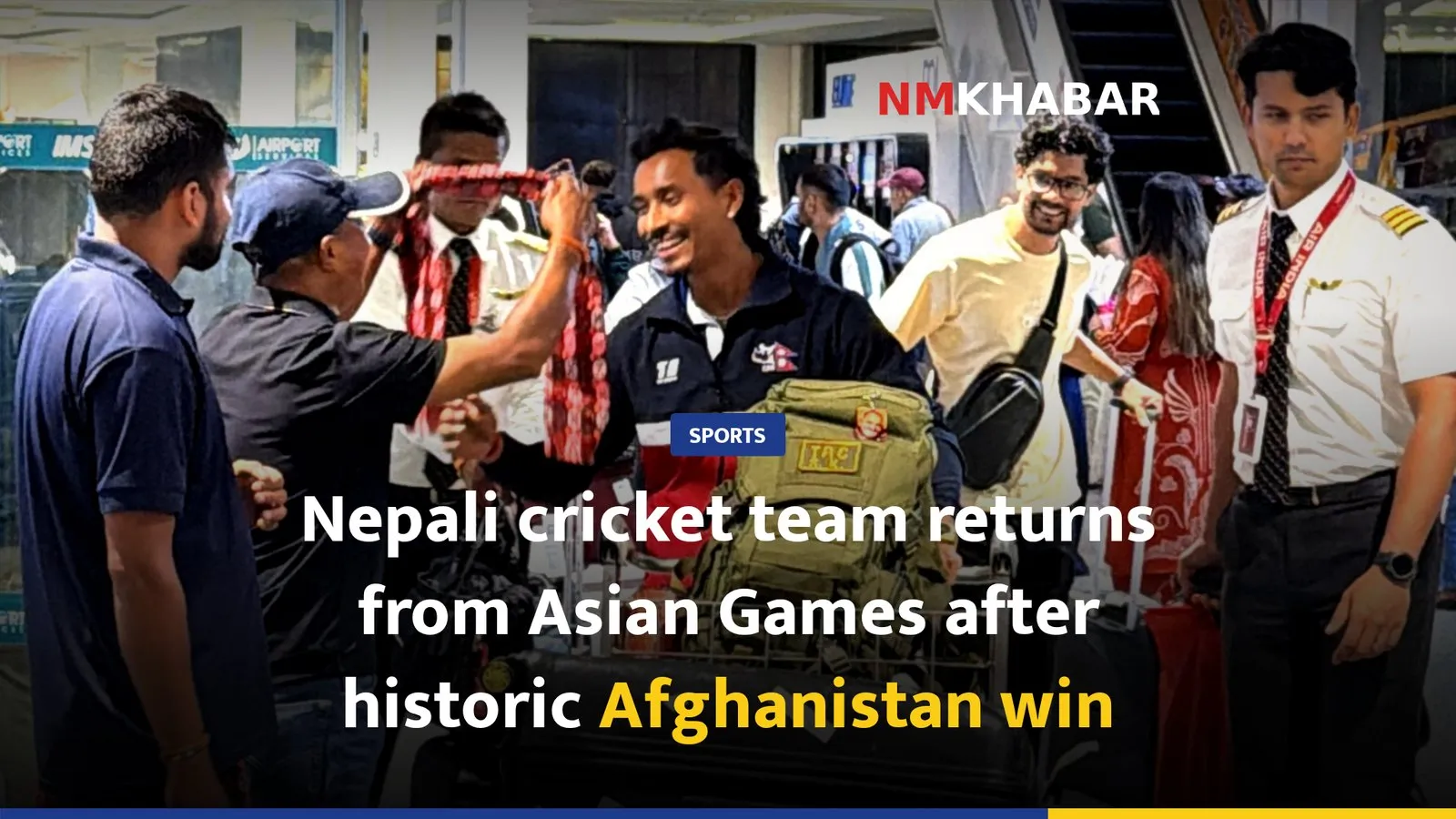 Nepali cricket team returns from Asian Games after historic Afghanistan win