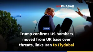 Trump confirms US bombers moved from UK base over threats, links Iran to Flydubai