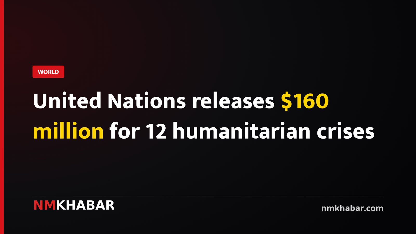 United Nations releases $160 million for 12 humanitarian crises