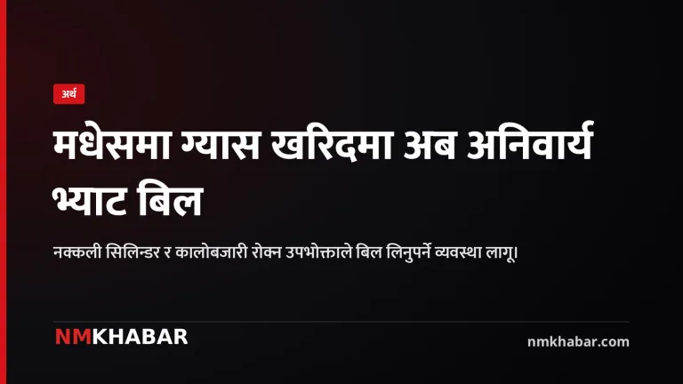 ग्यास सिलिन्डर भ्याट बिल