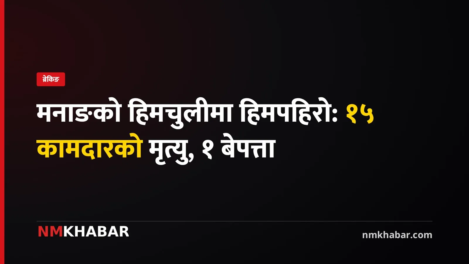 मनाङको हिमचुली हिमपहिरोमा १५ कामदारको मृत्यु, एक बेपत्ता; खोजी जारी