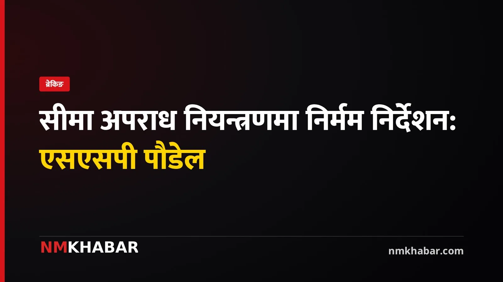 सीमा अपराध नियन्त्रण, सशस्त्र प्रहरी, नारायणदत्त पौडेल, मधेश